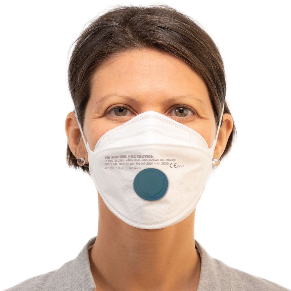 INSPIRE FACE MASK FFP3 NR WITH VALVE 2130V-S3 WHITE 3 PCS