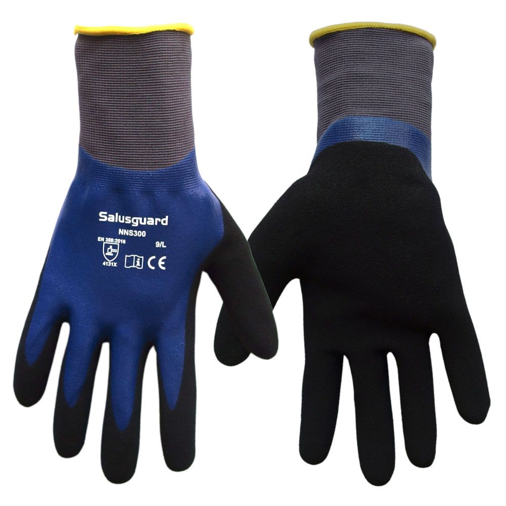 SALUSGUARD NNS300 ΓΑΝΤΙΑ ΕΡΓΑΣΙΑΣ ΝΙΤΡΙΛΙΟΥ ΑΔΙΑΒΡΟΧΑ ΜΠΛΕ/ΜΑΥΡΑ 1 ΖΕΥΓΟΣ