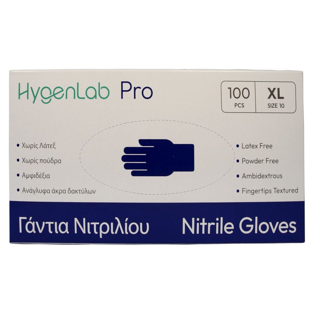 HYGENLAB PRO NITRILE GLOVES SIZE: XL-EXTRA LARGE 2435 BLUE 100 PCS