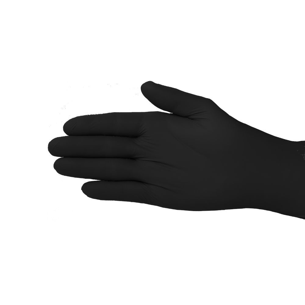 SALUSGUARD HANDY NITRILE GLOVES SIZE: M-MEDIUM 2432 BLACK 100 PCS