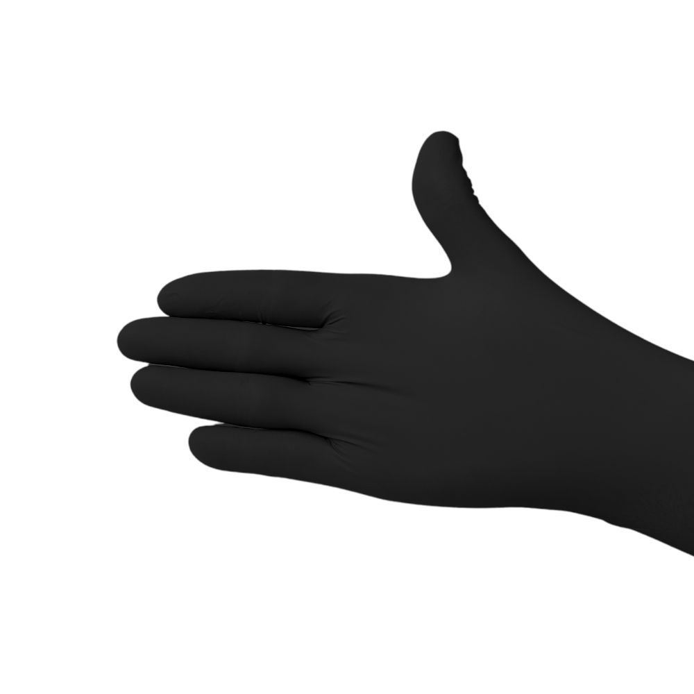 SALUSGUARD TOUGH NITRILE GLOVES SIZE: M-MEDIUM 2460 BLACK 100 PCS